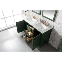 Load image into Gallery viewer, Legion Furniture WLF2154-VG 54&quot; VOGUE GREEN FINISH DOUBLE SINK VANITY CABINET WITH CARRARA WHITE TOP