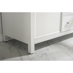 Legion Furniture WLF2154-W 54" WHITE FINISH DOUBLE SINK VANITY CABINET WITH CARRARA WHITE TOP