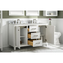 Load image into Gallery viewer, Legion Furniture WLF2154-W 54&quot; WHITE FINISH DOUBLE SINK VANITY CABINET WITH CARRARA WHITE TOP