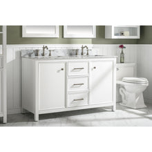 Load image into Gallery viewer, Legion Furniture WLF2154-W 54&quot; WHITE FINISH DOUBLE SINK VANITY CABINET WITH CARRARA WHITE TOP