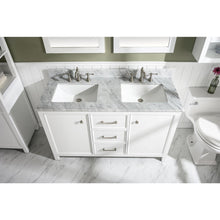 Load image into Gallery viewer, Legion Furniture WLF2154-W 54&quot; WHITE FINISH DOUBLE SINK VANITY CABINET WITH CARRARA WHITE TOP