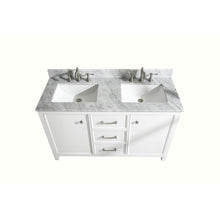 Load image into Gallery viewer, Legion Furniture WLF2154-W 54&quot; WHITE FINISH DOUBLE SINK VANITY CABINET WITH CARRARA WHITE TOP