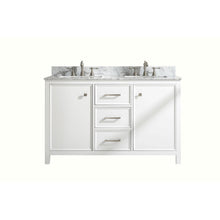 Load image into Gallery viewer, Legion Furniture WLF2154-W 54&quot; WHITE FINISH DOUBLE SINK VANITY CABINET WITH CARRARA WHITE TOP