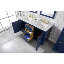 Load image into Gallery viewer, Legion Furniture WLF2160D-B 60&quot; BLUE FINISH DOUBLE SINK VANITY CABINET WITH CARRARA WHITE TOP