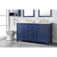 Load image into Gallery viewer, Legion Furniture WLF2160D-B 60&quot; BLUE FINISH DOUBLE SINK VANITY CABINET WITH CARRARA WHITE TOP