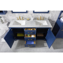 Load image into Gallery viewer, Legion Furniture WLF2160D-B 60&quot; BLUE FINISH DOUBLE SINK VANITY CABINET WITH CARRARA WHITE TOP