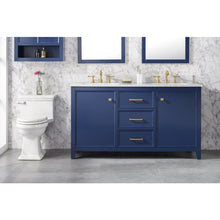 Load image into Gallery viewer, Legion Furniture WLF2160D-B 60&quot; BLUE FINISH DOUBLE SINK VANITY CABINET WITH CARRARA WHITE TOP