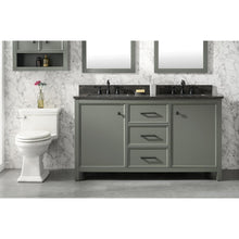 Load image into Gallery viewer, Legion Furniture WLF2160D-PG 60&quot; PEWTER GREEN FINISH DOUBLE SINK VANITY CABINET WITH BLUE LIME STONE TOP