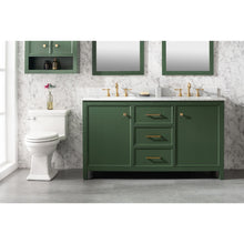 Load image into Gallery viewer, Legion Furniture WLF2160D-VG 60&quot; VOGUE GREEN FINISH DOUBLE SINK VANITY CABINET WITH CARRARA WHITE TOP