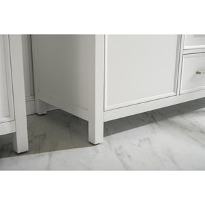 Legion Furniture WLF2160D-W 60" WHITE FINISH DOUBLE SINK VANITY CABINET WITH CARRARA WHITE TOP