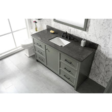 Load image into Gallery viewer, Legion Furniture WLF2160S-PG 60&quot; PEWTER GREEN FINISH SINGLE SINK VANITY CABINET WITH BLUE LIME STONE TOP