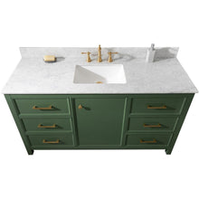 Load image into Gallery viewer, Legion Furniture WLF2160S-VG 60&quot; VOGUE GREEN FINISH SINGLE SINK VANITY CABINET WITH CARRARA WHITE TOP