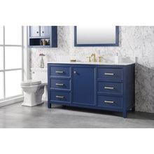 Load image into Gallery viewer, Legion Furniture WLF2160S-B 60&quot; BLUE FINISH SINGLE SINK VANITY CABINET WITH CARRARA WHITE TOP