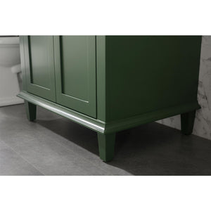 Legion Furniture WLF2230-VG 30" VOGUE GREEN FINISH SINK VANITY CABINET WITH CARRARA WHITE TOP