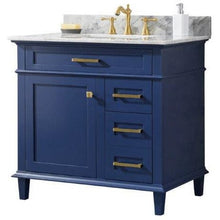 Load image into Gallery viewer, Legion Furniture WLF2236-B 36&quot; BLUE FINISH SINK VANITY CABINET WITH CARRARA WHITE TOP