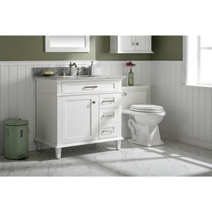 Legion Furniture WLF2236-W 36" WHITE FINISH SINK VANITY CABINET WITH CARRARA WHITE TOP