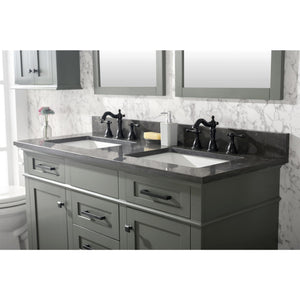 Legion Furniture WLF2254-PG 54" PEWTER GREEN FINISH DOUBLE SINK VANITY CABINET WITH BLUE LIME STONE TOP