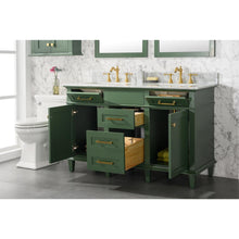 Load image into Gallery viewer, Legion Furniture WLF2254-VG 54&quot; VOGUE GREEN FINISH DOUBLE SINK VANITY CABINET WITH CARRARA WHITE TOP