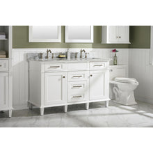Load image into Gallery viewer, Legion Furniture WLF2254-W 54&quot; WHITE FINISH DOUBLE SINK VANITY CABINET WITH CARRARA WHITE TOP