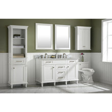 Load image into Gallery viewer, Legion Furniture WLF2254-W 54&quot; WHITE FINISH DOUBLE SINK VANITY CABINET WITH CARRARA WHITE TOP
