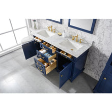Load image into Gallery viewer, Legion Furniture WLF2260D-B 60&quot; BLUE FINISH DOUBLE SINK VANITY CABINET WITH CARRARA WHITE TOP