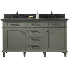 Load image into Gallery viewer, Legion Furniture WLF2260D-PG 60&quot; PEWTER GREEN FINISH DOUBLE SINK VANITY CABINET WITH BLUE LIME STONE TOP