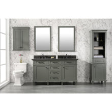 Load image into Gallery viewer, Legion Furniture WLF2260D-PG 60&quot; PEWTER GREEN FINISH DOUBLE SINK VANITY CABINET WITH BLUE LIME STONE TOP