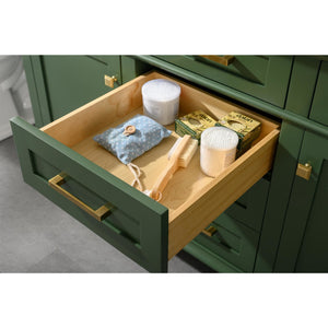 Legion Furniture WLF2260D-VG 60" VOGUE GREEN FINISH DOUBLE SINK VANITY CABINET WITH CARRARA WHITE TOP