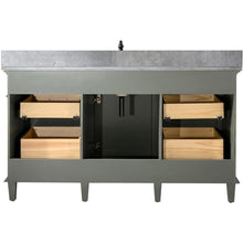 Load image into Gallery viewer, Legion Furniture WLF2260S-PG 60&quot; PEWTER GREEN FINISH SINGLE SINK VANITY CABINET WITH BLUE LIME STONE TOP