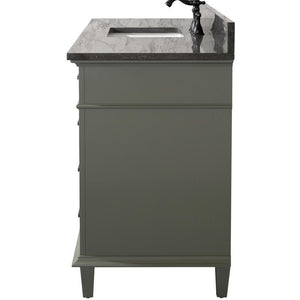 Legion Furniture WLF2260S-PG 60" PEWTER GREEN FINISH SINGLE SINK VANITY CABINET WITH BLUE LIME STONE TOP