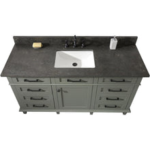 Load image into Gallery viewer, Legion Furniture WLF2260S-PG 60&quot; PEWTER GREEN FINISH SINGLE SINK VANITY CABINET WITH BLUE LIME STONE TOP