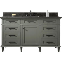 Load image into Gallery viewer, Legion Furniture WLF2260S-PG 60&quot; PEWTER GREEN FINISH SINGLE SINK VANITY CABINET WITH BLUE LIME STONE TOP