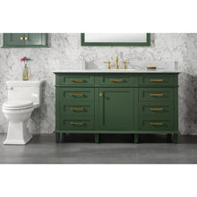 Load image into Gallery viewer, Legion Furniture WLF2260S-VG 60&quot; VOGUE GREEN FINISH SINGLE SINK VANITY CABINET WITH CARRARA WHITE TOP