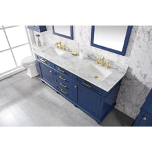 Load image into Gallery viewer, Legion Furniture WLF2272-B 72&quot; BLUE DOUBLE SINGLE SINK VANITY CABINET WITH CARRARA WHITE TOP