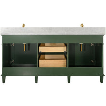 Load image into Gallery viewer, Legion Furniture WLF2272-VG 72&quot; VOGUE GREEN DOUBLE SINGLE SINK VANITY CABINET WITH CARRARA WHITE TOP