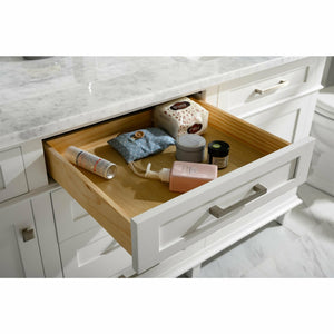 Legion Furniture WLF2272-W 72" WHITE DOUBLE SINGLE SINK VANITY CABINET WITH CARRARA WHITE TOP