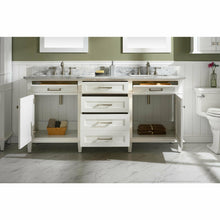 Load image into Gallery viewer, Legion Furniture WLF2272-W 72&quot; WHITE DOUBLE SINGLE SINK VANITY CABINET WITH CARRARA WHITE TOP