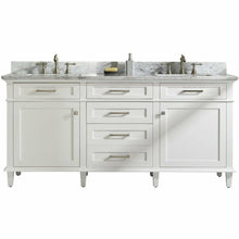 Load image into Gallery viewer, Legion Furniture WLF2272-W 72&quot; WHITE DOUBLE SINGLE SINK VANITY CABINET WITH CARRARA WHITE TOP