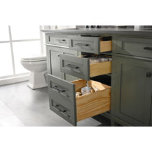 Load image into Gallery viewer, Legion Furniture WLF2280-PG 80&quot; PEWTER GREEN DOUBLE SINGLE SINK VANITY CABINET WITH BLUE LIME STONE QUARTZ TOP