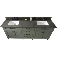 Load image into Gallery viewer, Legion Furniture WLF2280-PG 80&quot; PEWTER GREEN DOUBLE SINGLE SINK VANITY CABINET WITH BLUE LIME STONE QUARTZ TOP