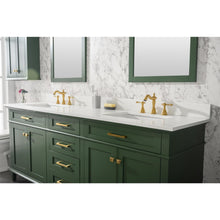 Load image into Gallery viewer, Legion Furniture WLF2280-VG 80&quot; VOGUE GREEN DOUBLE SINGLE SINK VANITY CABINET WITH CARRARA WHITE QUARTZ TOP