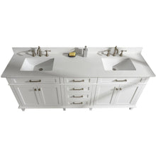 Load image into Gallery viewer, Legion Furniture WLF2280-W 80&quot; WHITE DOUBLE SINGLE SINK VANITY CABINET WITH CARRARA WHITE QUARTZ TOP