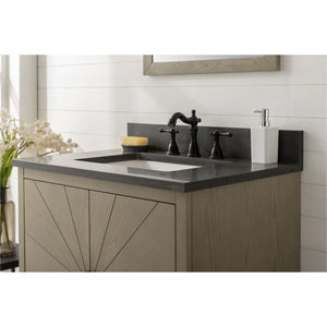 Legion Furniture WLF7040-30-AGO-BS 30" ANTIQUE GRAY OAK VANITY WITH BLUE LIMESTONE TOP