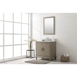 Legion Furniture WLF7040-30-AGO-CW 30" ANTIQUE GRAY OAK VANITY WITH CARRARA WHITE TOP