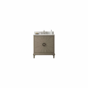 Legion Furniture WLF7040-30-AGO-CW 30" ANTIQUE GRAY OAK VANITY WITH CARRARA WHITE TOP