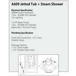 Mesa 609P Steam Shower 48" X 48" X 85"