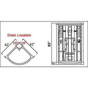 MESA 801A STEAM SHOWER 42" X 42" X 85"