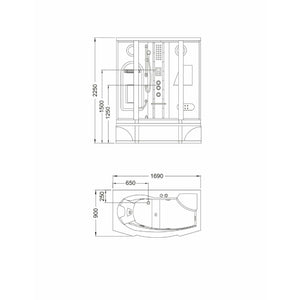 Mesa 807A Steam Shower 67" X 35" X 86"