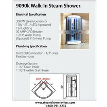 Load image into Gallery viewer, MESA 9090K STEAM SHOWER 36&quot; X 36&quot; X 87&quot;