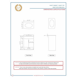 Legion Furniture WTM8130-24-B-PVC 24" BLUE BATHROOM VANITY - PVC